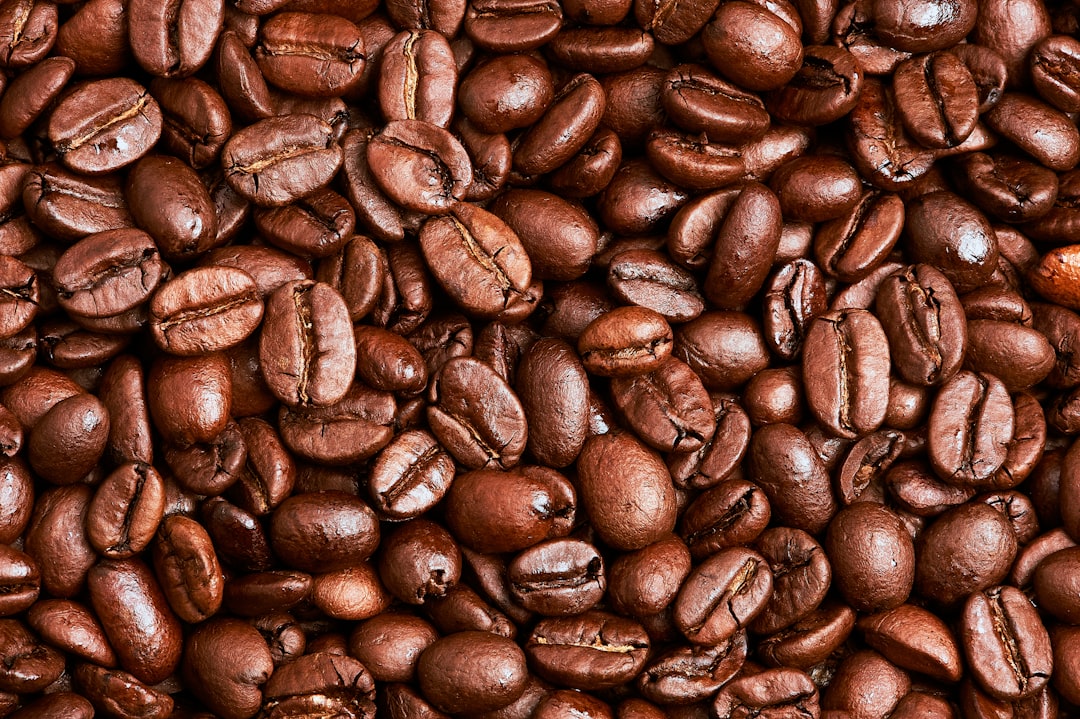 Close-up of coffee roasted beans.